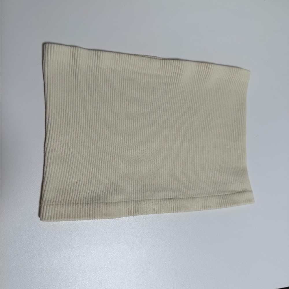 Free People Cream Ribbed Tube Top